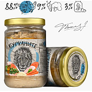 Бурканите - храна за котки - скумрия, пиле и зеленчуци