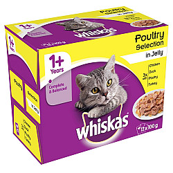 Whiskas Cat Pouch Chicken Mix - Паучове за котки в зряла възраст с птичи ястия 12х85 гр