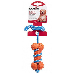 Camon Играчка гумена кост с въже