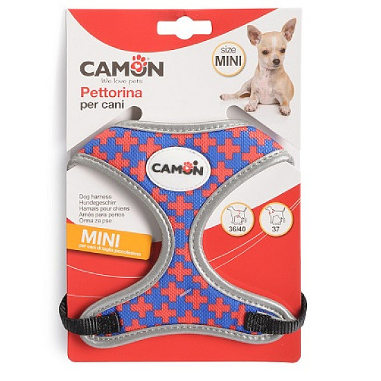 Camon Нагръдник за куче - Camon Mini Blue - Red - 36/40 - 37 см