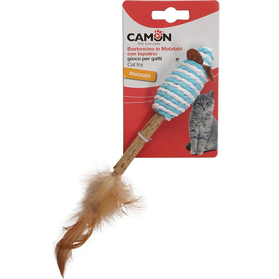 Мишка с мататаби - Играчка за коте - 14 см