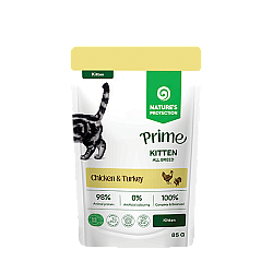 Nature’s Protection Prime Kitten with Chicken and Turkey - Пауч за подрастващи котки хапки в сос с пилешко и пуешко месо - 100 гр