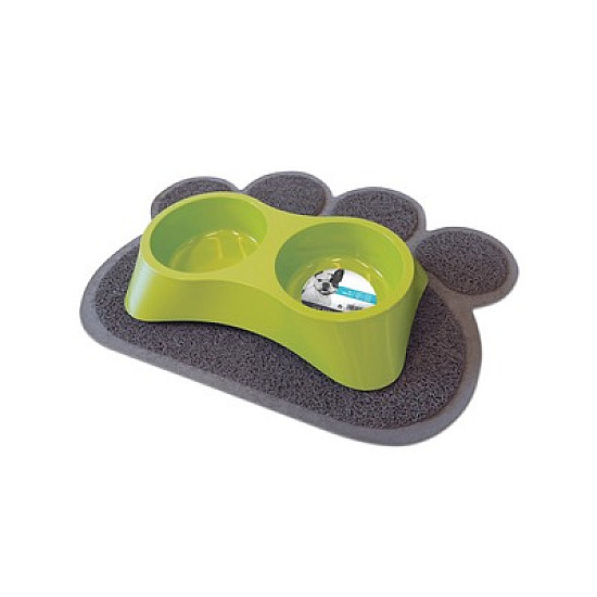 Постелка за пред котешка тоалетна или под купички с храна и вода - лапа - 60 х 45 см