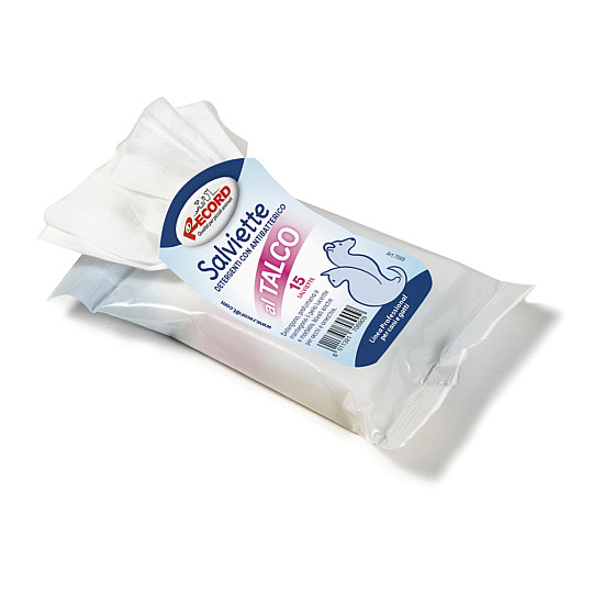 Мокри кърпичики за кучета и котки с талк - Record - 15 бр