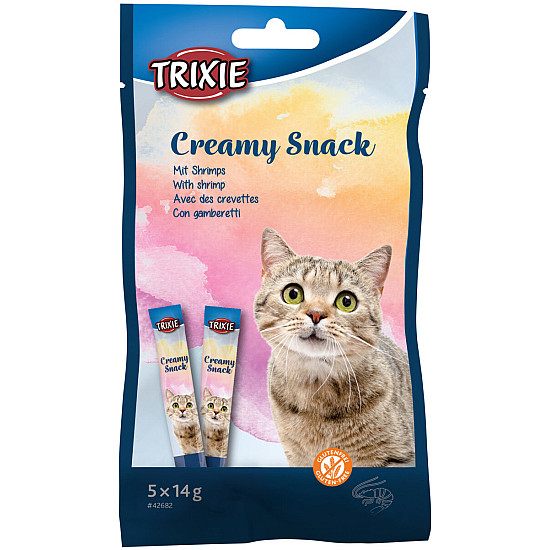 Trixie Creamy Snack - Крем лакомство за котки с риба тон и скариди - 5х14 гр