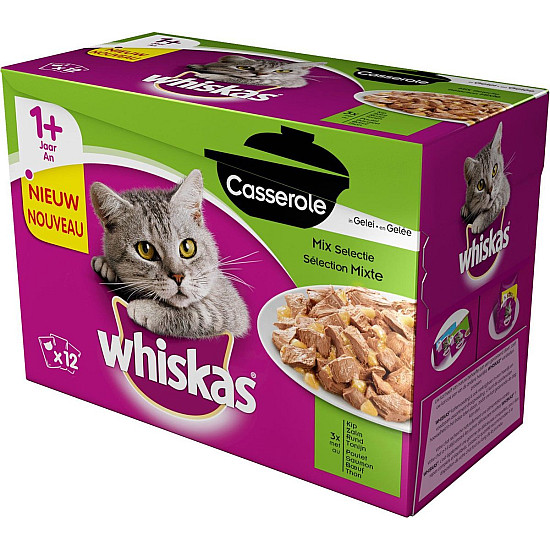 Whiskas Cat Casserole Mix - Паучове за котки в зряла възраст микс - 12х85 гр