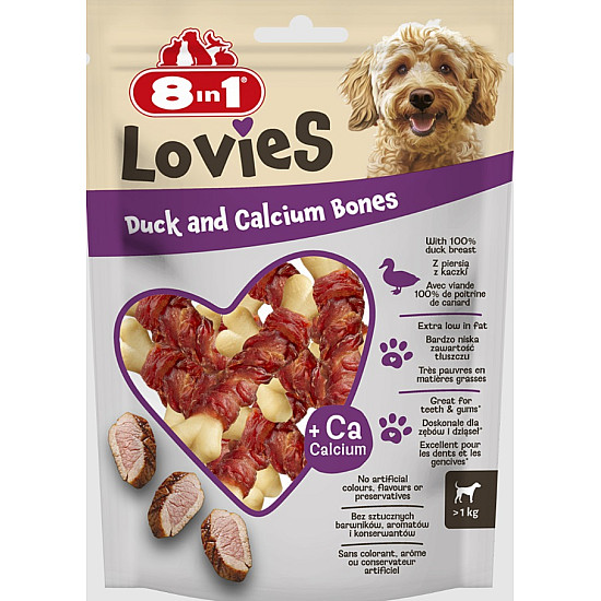 8in1 Lovies - Калциеви кокалчета с патешко месо