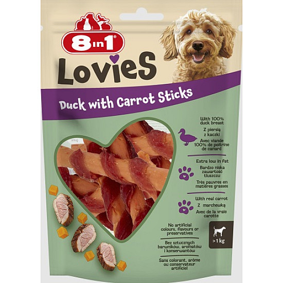 8in1 Lovies - Пръчици с патешко месо и моркови