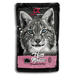 Alpha Spirit Cat Mousse - Пауч за котки със шунка - 85гр