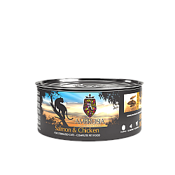 Ambrosia Sterilized Cat Salmon and Chicken - Консервирана храна за кастрирани/с наднормено тегло котки със сьомга и пиле