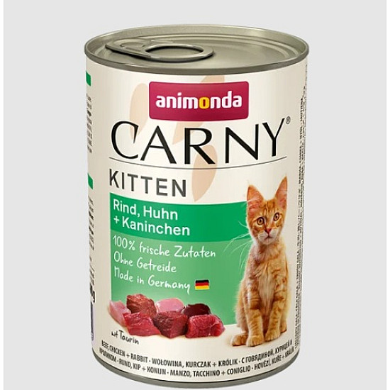 Carny Cat Kitten Beef, Chicken and Rabbit - Консерва за малки котенца с телешко, пилешко и заешко