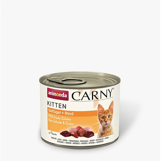 Carny Cat Kitten Beef Poultry - Консерва за малки котенца с говеждо и пиле - 200 гр