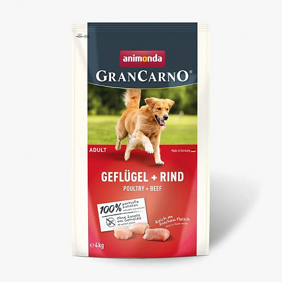 GranCarno Adult Dog Chicken and Beef - суха храна за израснали кучета с птиче и говеждо