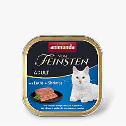 Vom Feinsten Adult Cat Salmon and Shrimps - Пастет за котки със сьомга и скаарди - 100 гр
