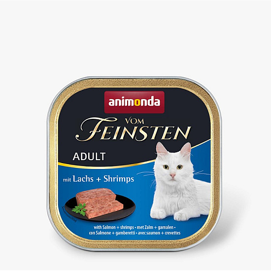 Vom Feinsten Adult Cat Salmon and Shrimps - Пастет за котки със сьомга и скаарди - 100 гр