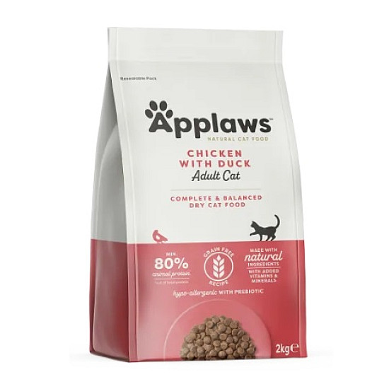 Applaws Chicken With Extra Duck Adult - Пълноценна суха храна за котки над 12 месечна възраст с пиле и патица