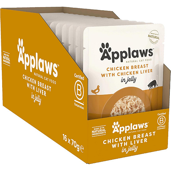 Applaws Cat Pouch Chicken with Liver in Jelly - Пауч за котки с пилешко и пилешки дроб в желе - 70 г