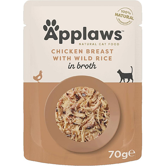 Applaws Cat Pouch Chicken with Wild Rice - Пауч за котки с пиле и див ориз - 70 г Applaws Cat Pouch Chicken with Wild Rice - Пауч за котки с пиле и див ориз - 70 г