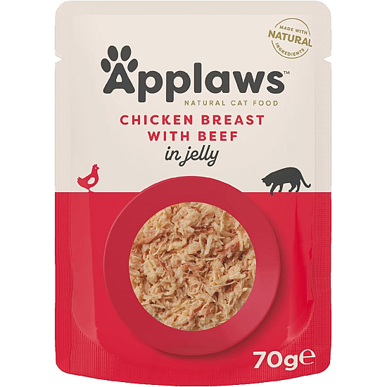 Applaws Cat Pouch Chicken with Beef in Jelly - Пауч за котки с пилешко и телешко в желе - 70 г
