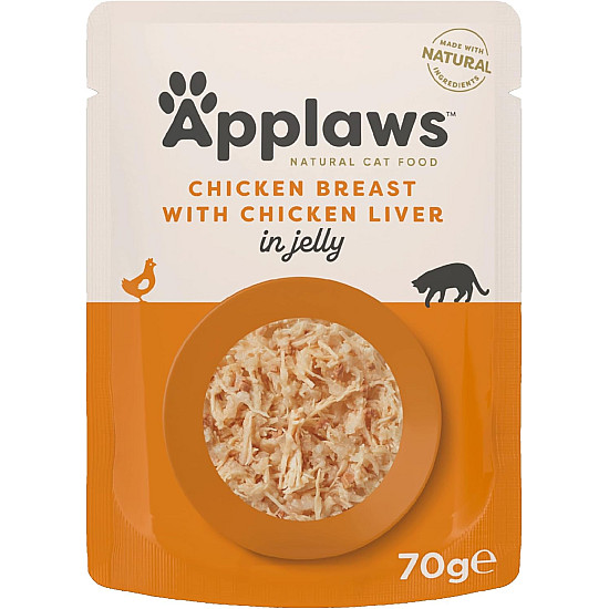 Applaws Cat Pouch Chicken with Liver in Jelly - Пауч за котки с пилешко и пилешки дроб в желе - 70 г