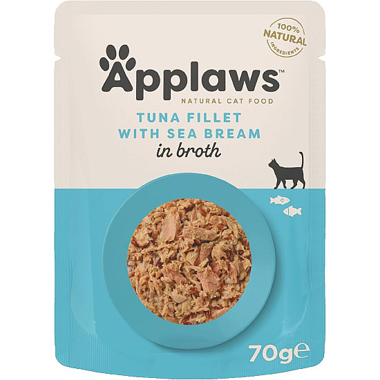 Applaws Cat Pouch Tuna Fillet with Sea Bream - Пауч за котки с риба тон и ципура - 70 г