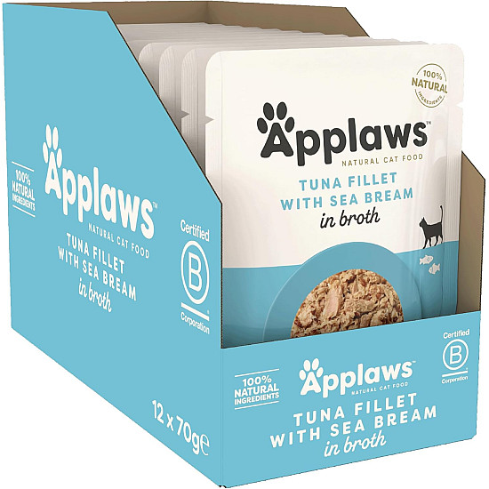 Applaws Cat Pouch Tuna Fillet with Sea Bream - Пауч за котки с риба тон и ципура - 70 г