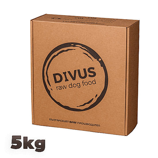 Divus Foods Барф - Сурова храна за кучета - телешко с чиа
