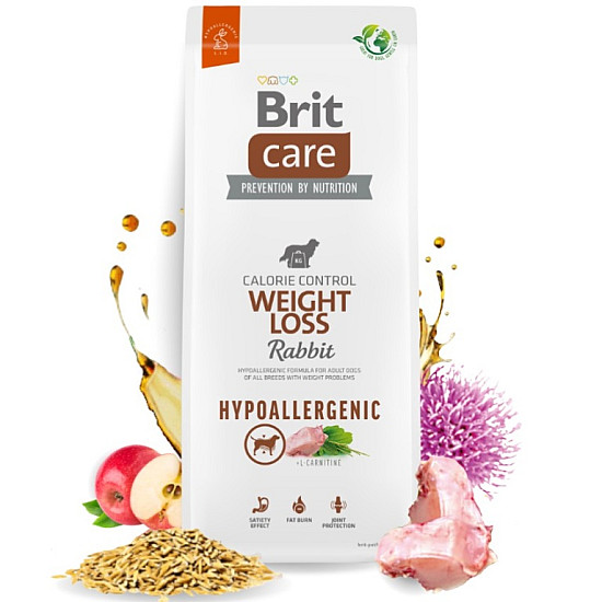 Brit Care Dog Hypoallergenic Weight Loss Rabbit & Rice - Хипоалергенна храна за кучета за намаляване на тегло