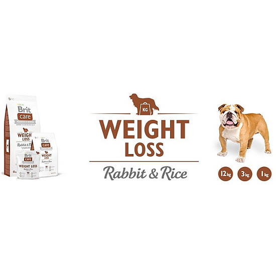 Brit Care Dog Hypoallergenic Weight Loss Rabbit & Rice - Хипоалергенна храна за кучета за намаляване на тегло
