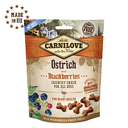 Carnilove Soft Snack Ostrich - Хрупкави лакомства за куче щраус и къпини - 200гр