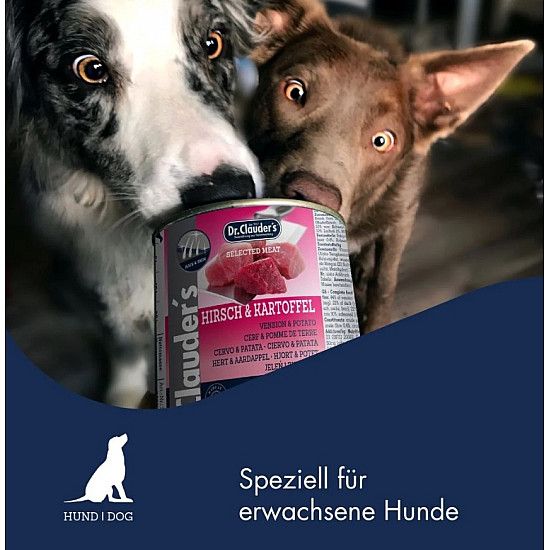 Dr Clauder's Dog Venison and Potato Skin n Coat - Консерва за кучета с проблемна кожа с елен и картофи