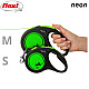 Flexi Classic Neon Green - Автоматичен повод за кучета - лента, светлоотразителен, зелен, 5 м