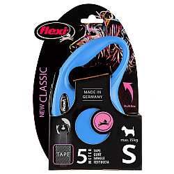 Flexi New Classic Blue Tape - Автоматичен повод за куче, лента, син