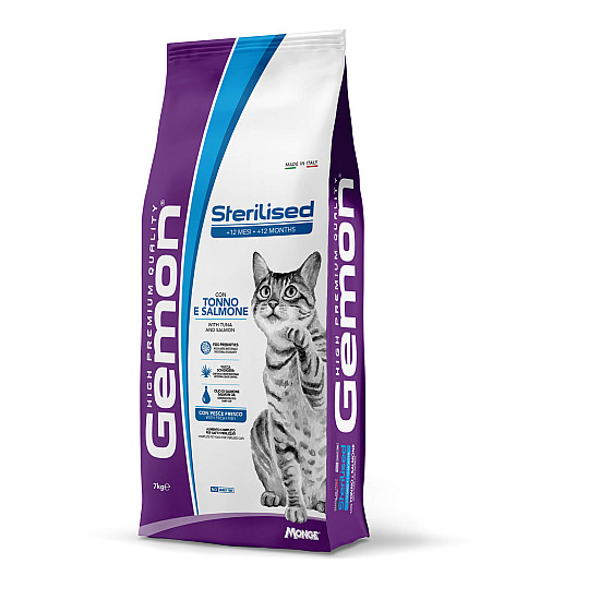 Gemon Sterilized Cat Tuna - Суха храна за кастрирани котки с риба тон - 7 кг