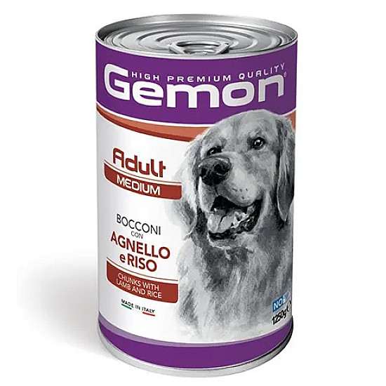 Gemon Dog Adult Lamb and Rice Chunks - Консерва хапки за куче с агне и ориз - 1250 гр