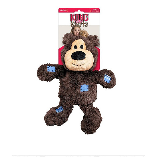 KONG WIld Knots Bears - Плюшено мече за куче с въжен скелет за дълги игри
