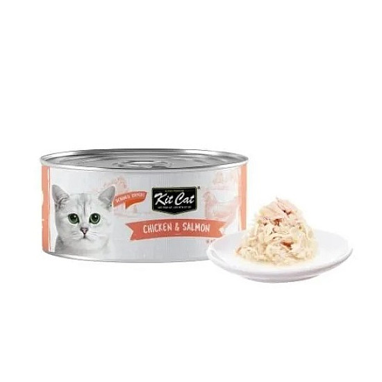 Kit Cat Toppers Chicken and Salmon - Допълваща храна за котки с пиле и сьомга в желе