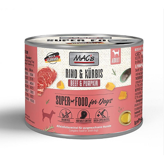 Mac’s Dog Beef and Pumpkin - Консерва за куче с говеждо, тиква и розмарин