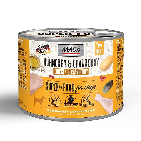 Mac’s Dog Chicken and Cranberry - Консерва за куче с пиле и червени боровинки