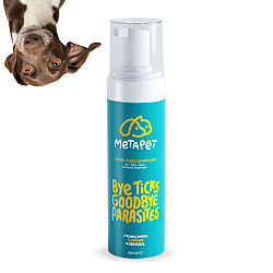 Metapet Bye Ticks Goodbye Parasites - Сух шампоан за кучета против паразити