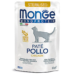 Monge Sterilized Cat Mono Chicken Pate - Пастет за кастрирани котки с монопротеин пиле