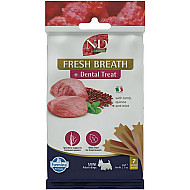 N&D Dental Treat Adult Dog Fresh Breath - Дентални лакомства за кучета от малки породи с агне и мента - 60 гр N&D Dental Treat Adult Dog Fresh Breath - Дентални лакомства за кучета от малки породи с агне и мента - 60 гр