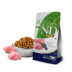 N&D Prime Cat Adult Lamb and Blueberry - Суха храна за котки с агне и боровинки