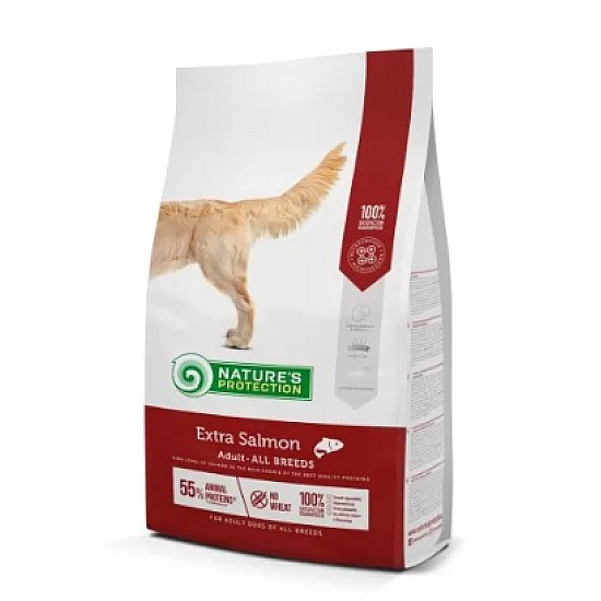 Nature’s Protection Extra Salmon - Суха храна със сьомга за кучета от всички породи с чувствителен стомах