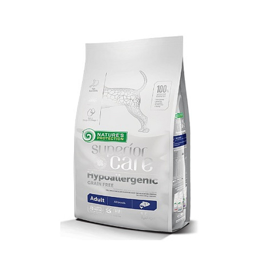 Nature’s Protection Hypoallergenic Grain Free Salmon Adult All breed - Суха храна без зърно със сьомга за израснали кучета от всички породи с чувствителна храносмилателна система
