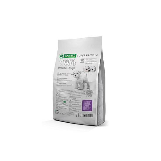 Nature’s Protection White Dogs Grain Free Salmon Junior All Breeds - Пълноценна храна без зърно със сьомга за подрастващи кучета от всички породи с бяла козина