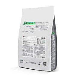Nature’s Protection White Dogs White Fish Junior All Sizes - Суха храна за подрастващи кучета с бяла и светла козина от всички породи