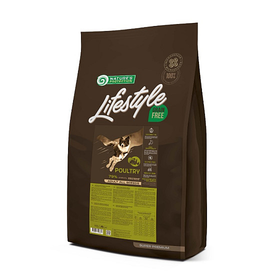 Nature’s Protection Lifestyle Grain Free Poultry Adult All Breeds - Суха храна с пилешко за израснали кучета от всички породи