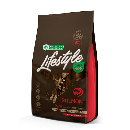  Nature’s Protection Lifestyle Grain Free Salmon Adult All Breeds - Суха храна със сьомга за израснали кучета от всички породи