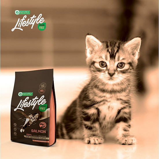 Nature's Protection Lifestyle Grain Free Salmon Kitten - Суха храна без зърно с вкус на сьомга за малки котенца